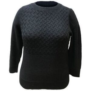 Karen Scott Plus Size Mixed-Stitch Sweater Deep Black 4X